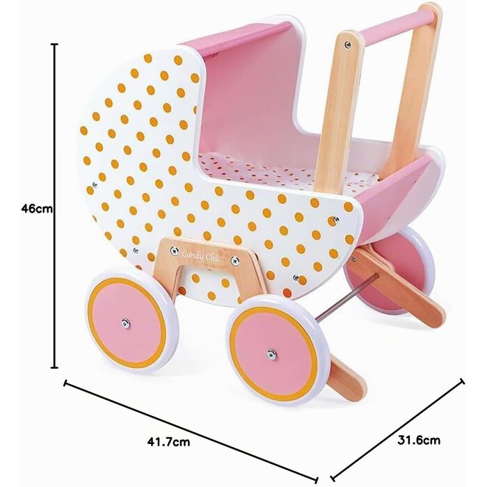 Landau en bois pour poupée Candy Chic rose - Jusqu'à -34% de remise