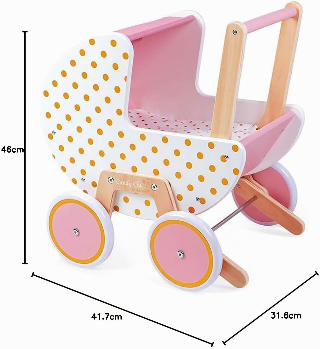 Landau en bois pour poupée Candy Chic rose - Jusqu'à -34% de remise