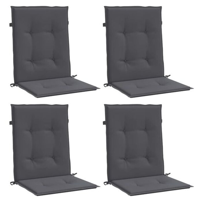 Vidaxl Lot de 4 coussins de jardin anthracite dossier bas - Jusqu'à -33%