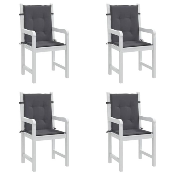 Vidaxl Lot de 4 coussins de jardin anthracite dossier bas - Jusqu'à -33%