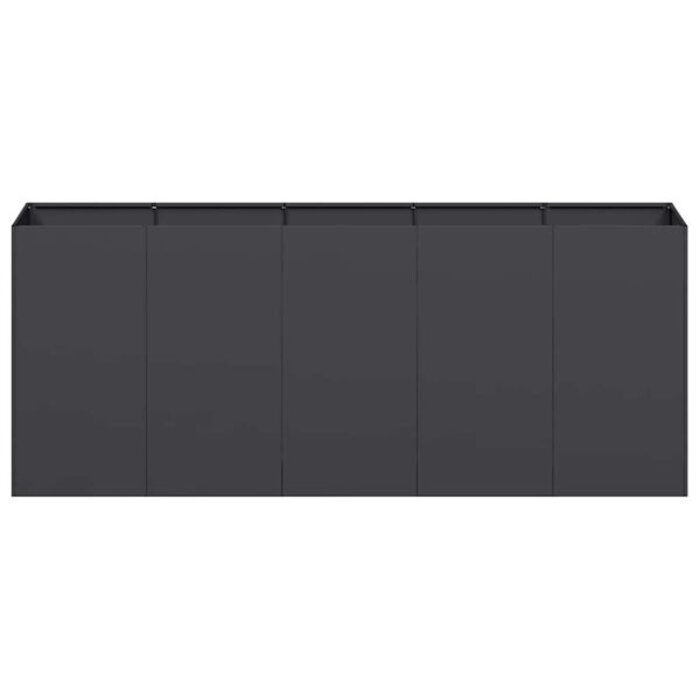 Vidaxl Bac à fleurs en acier noir 200 cm - Jusqu'à -22% sur nos modèles outlet