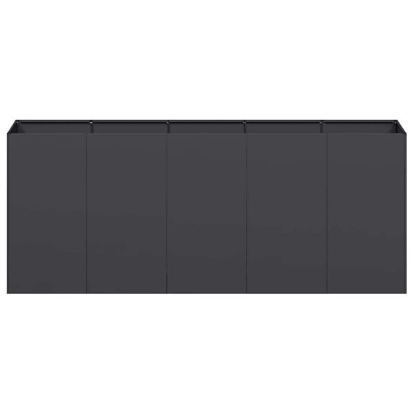 Vidaxl Bac à fleurs en acier noir 200 cm - Jusqu'à -22% sur nos modèles outlet