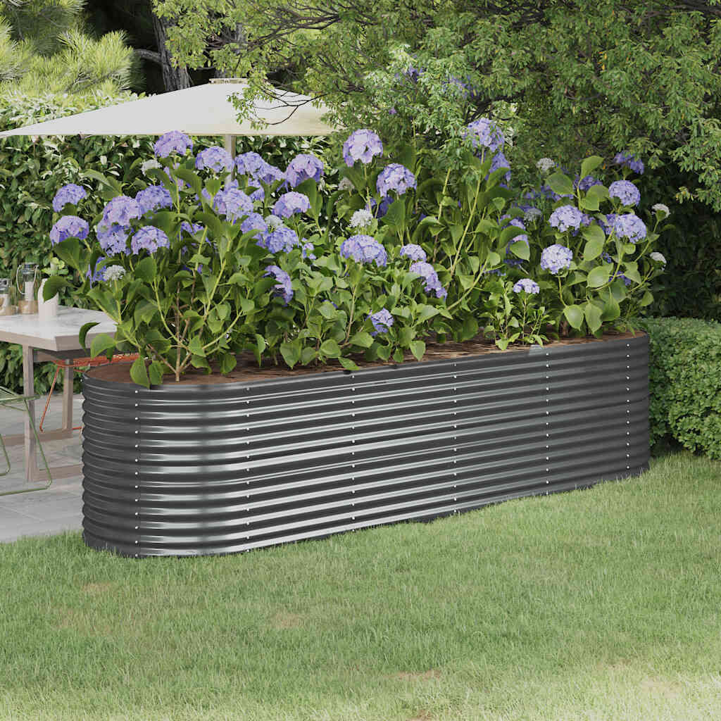 Vidaxl Jardinière ovale en acier anthracite 296cm - Jusqu'à -35%