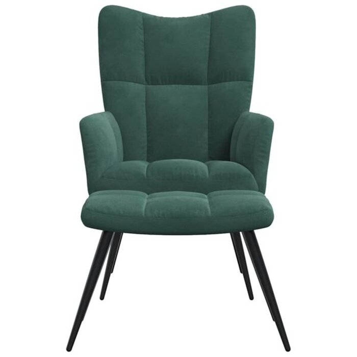 Vidaxl Fauteuil relax en velours vert avec repose-pieds - Jusqu'à 35% de remise