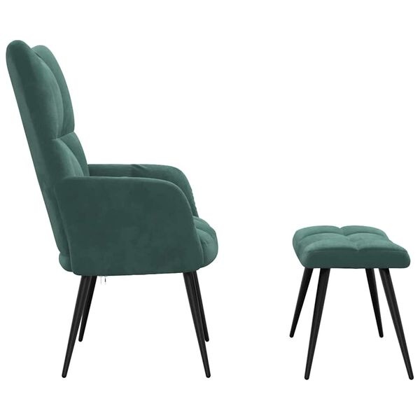 Vidaxl Fauteuil relax en velours vert avec repose-pieds - Jusqu'à 35% de remise