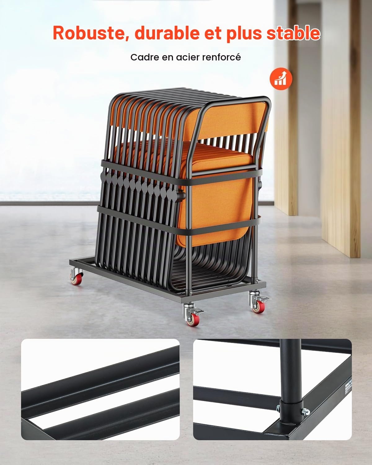 Vevor Chariot de transport pour 25 chaises pliantes - Jusqu'à 34% de remise