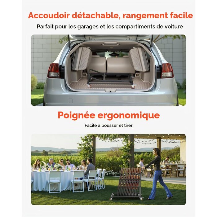 Vevor Chariot de transport pour 25 chaises pliantes - Jusqu'à 34% de remise