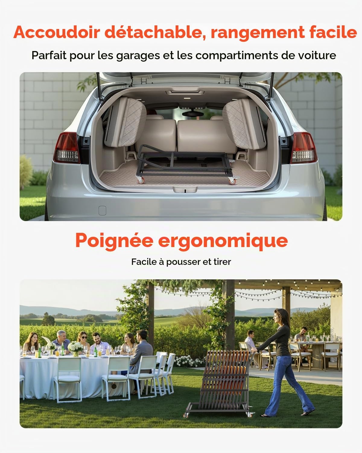 Vevor Chariot de transport pour 25 chaises pliantes - Jusqu'à 34% de remise
