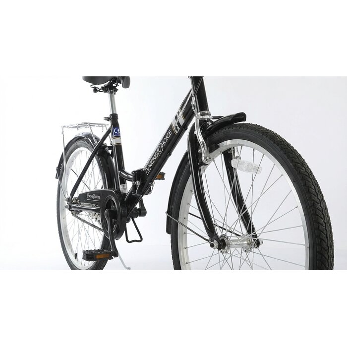 Viking Choice Vélo pliant 24 pouces noir - Mono-vitesse pratique - Jusqu'à 35% de réduction