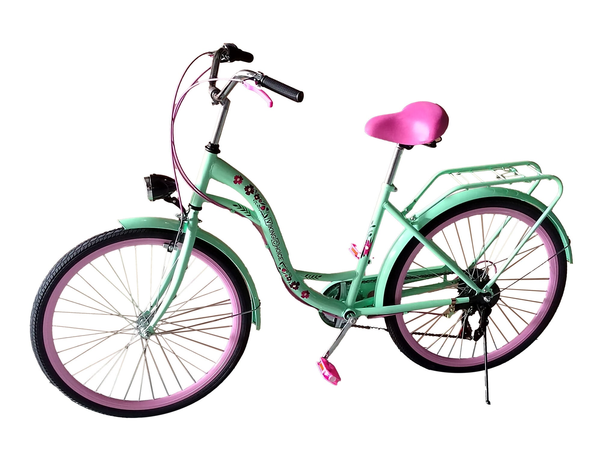 Viking Choice Vélo fille 26 pouces - Vert menthe et rose - Jusqu'à 41% de remise