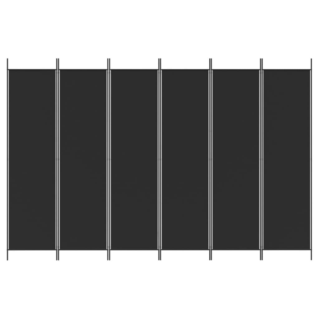 Vidaxl Paravent noir 6 panneaux 300x200 cm - Jusqu'à 33% de réduction