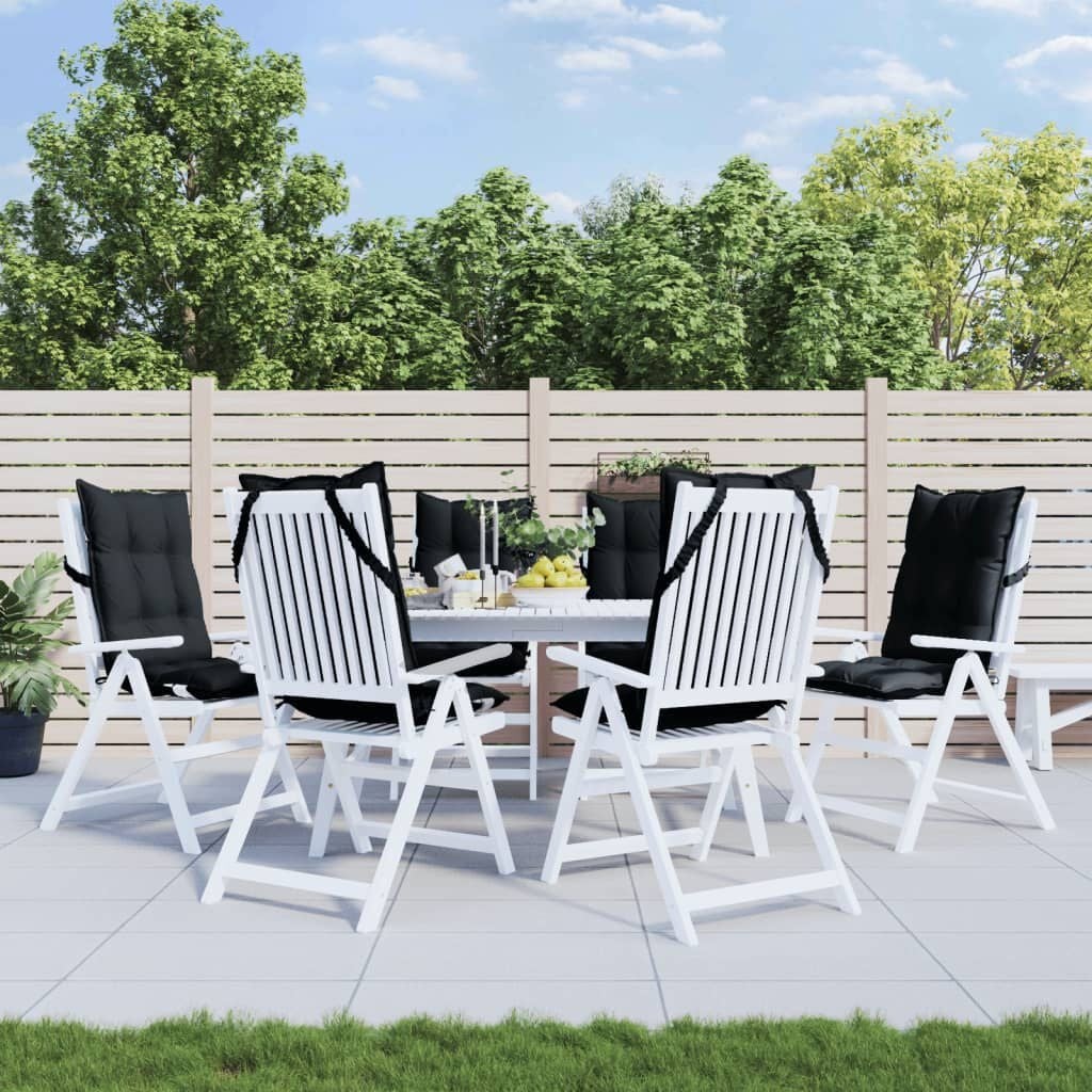 Vidaxl Lot de 6 coussins chaises dossier haut - Oxford Noir - Jusqu'à -34%