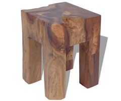 Vidaxl Tabouret en teck massif - Rustique et polyvalent - Jusqu'à 41% de remise