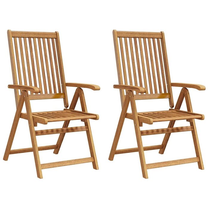 Vidaxl Lot de 2 chaises de jardin pliantes en bois d'acacia - Jusqu'à -35%