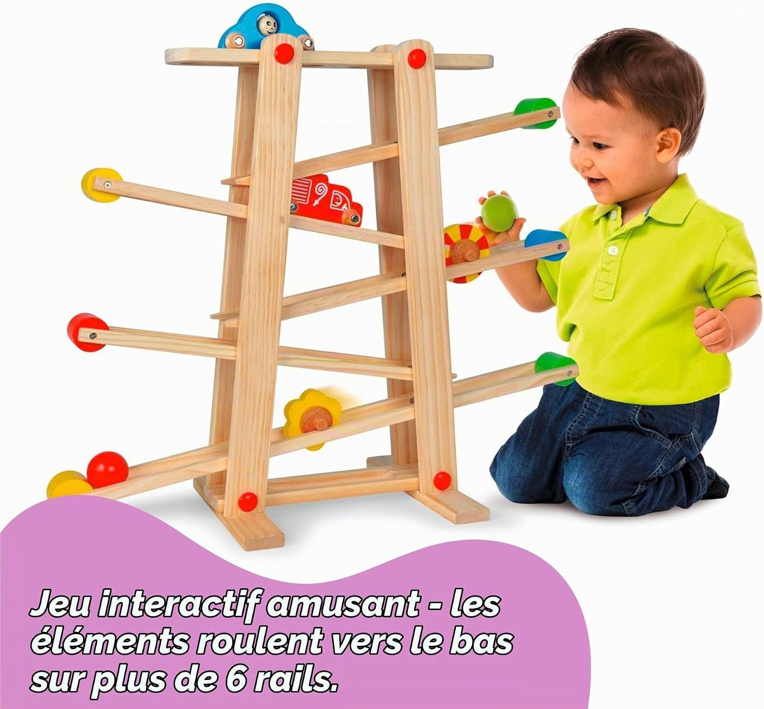 Circuit à billes en bois avec accessoires - Jusqu'à 33% de réduction