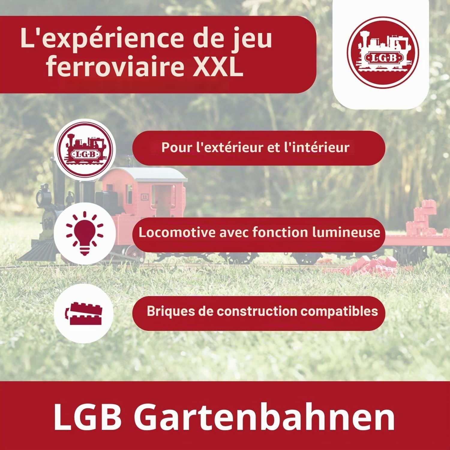 Train miniature de jardin avec blocs de construction - Jusqu'à -35%