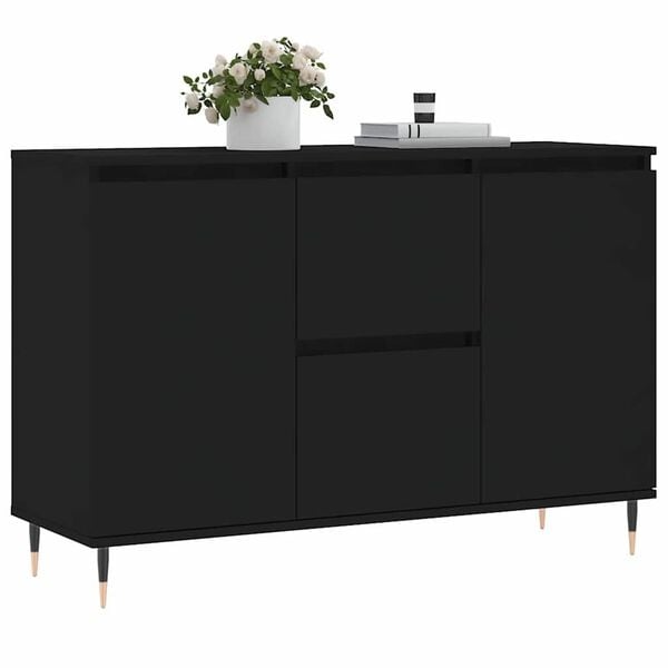 Vidaxl Buffet de rangement noir 104 cm - Jusqu'à -34% sur le prix outlet