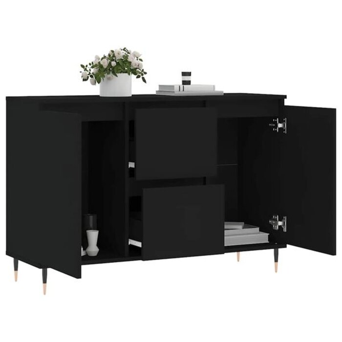 Vidaxl Buffet de rangement noir 104 cm - Jusqu'à -34% sur le prix outlet