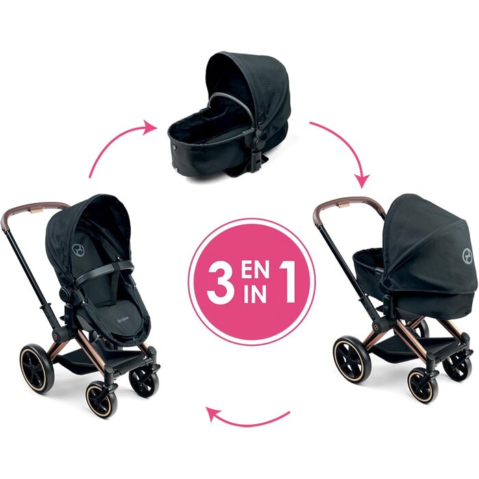 Poussette 3-en-1 pour Poupée - Pliable et Polyvalente - Jusqu'à -34%
