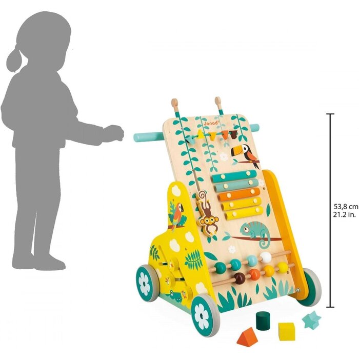Chariot de marche en bois 6 activités - Jusqu'à -34% sur nos modèles outlet