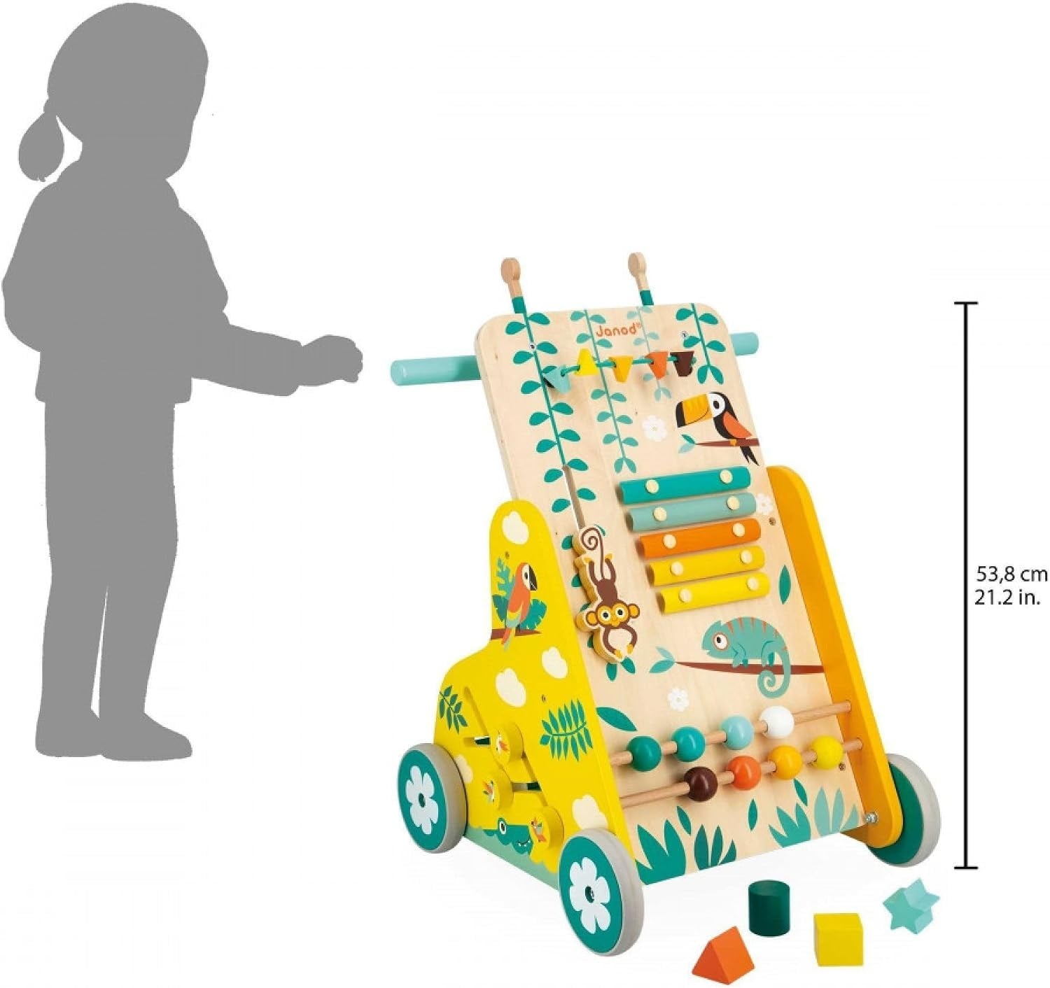 Chariot de marche en bois 6 activités - Jusqu'à -34% sur nos modèles outlet