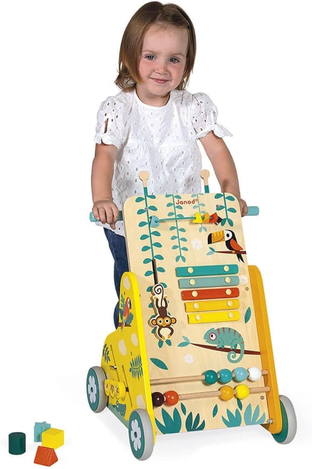 Chariot de marche en bois 6 activités - Jusqu'à -34% sur nos modèles outlet