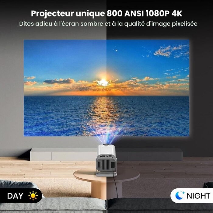 Mini projecteur portable 1080P/4K - Wi-Fi/Bluetooth - Jusqu'à 35% de remise