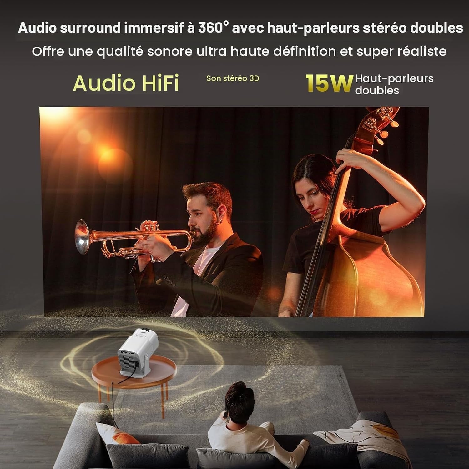 Mini projecteur portable 1080P/4K - Wi-Fi/Bluetooth - Jusqu'à 35% de remise