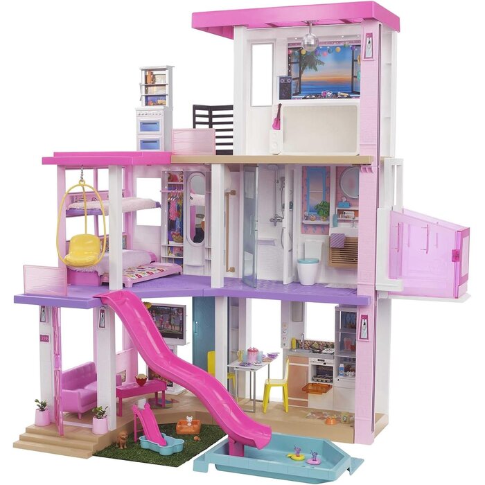 Maison de Poupée 114 cm - 3 étages avec accessoires - Jusqu'à 35% de réduction