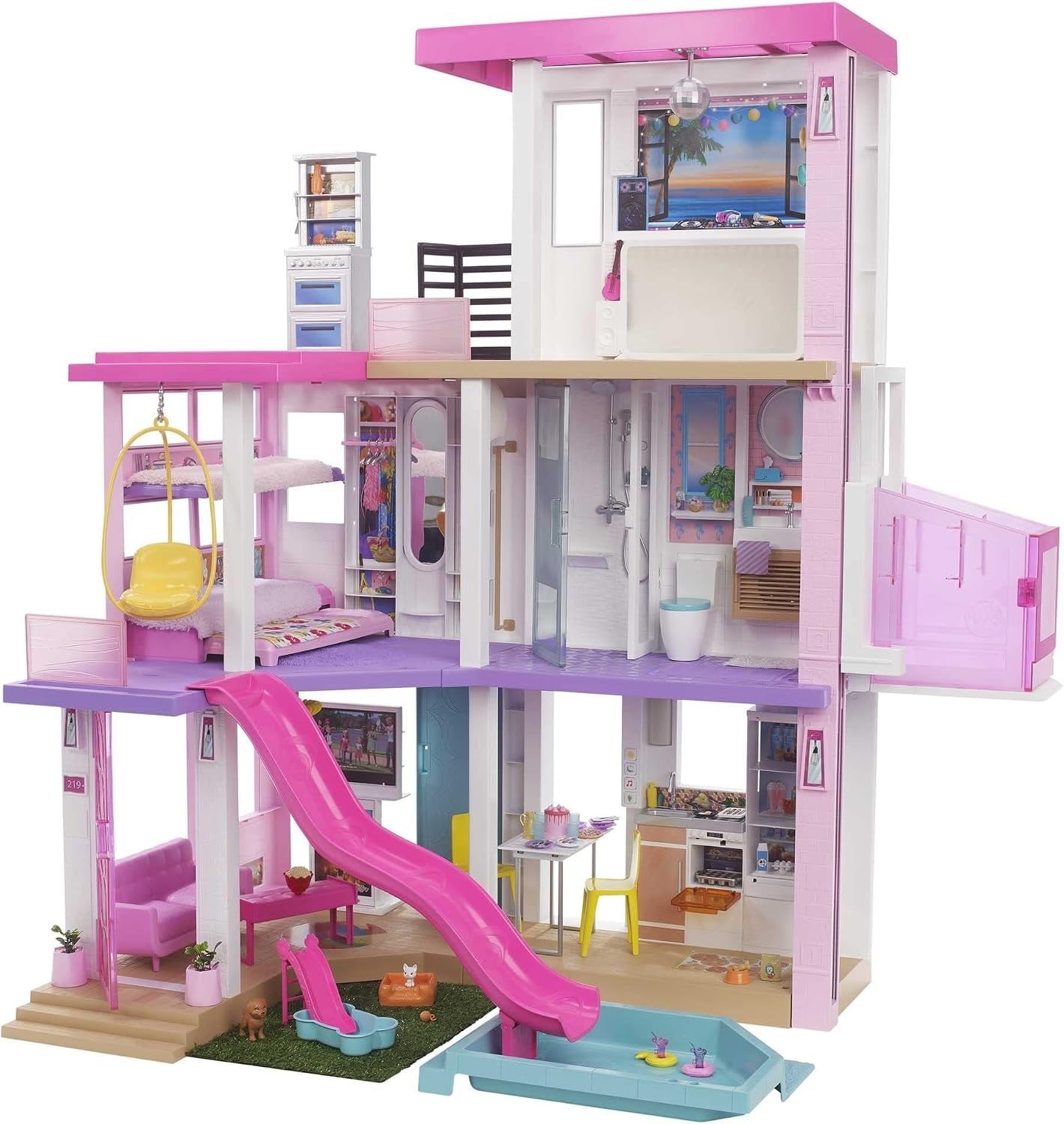 Maison de Poupée 114 cm - 3 étages avec accessoires - Jusqu'à 35% de réduction