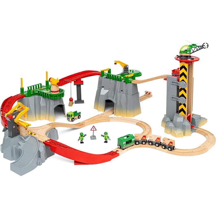 Circuit de train en bois Deluxe 49 pièces - Jusqu'à 35% de réduction