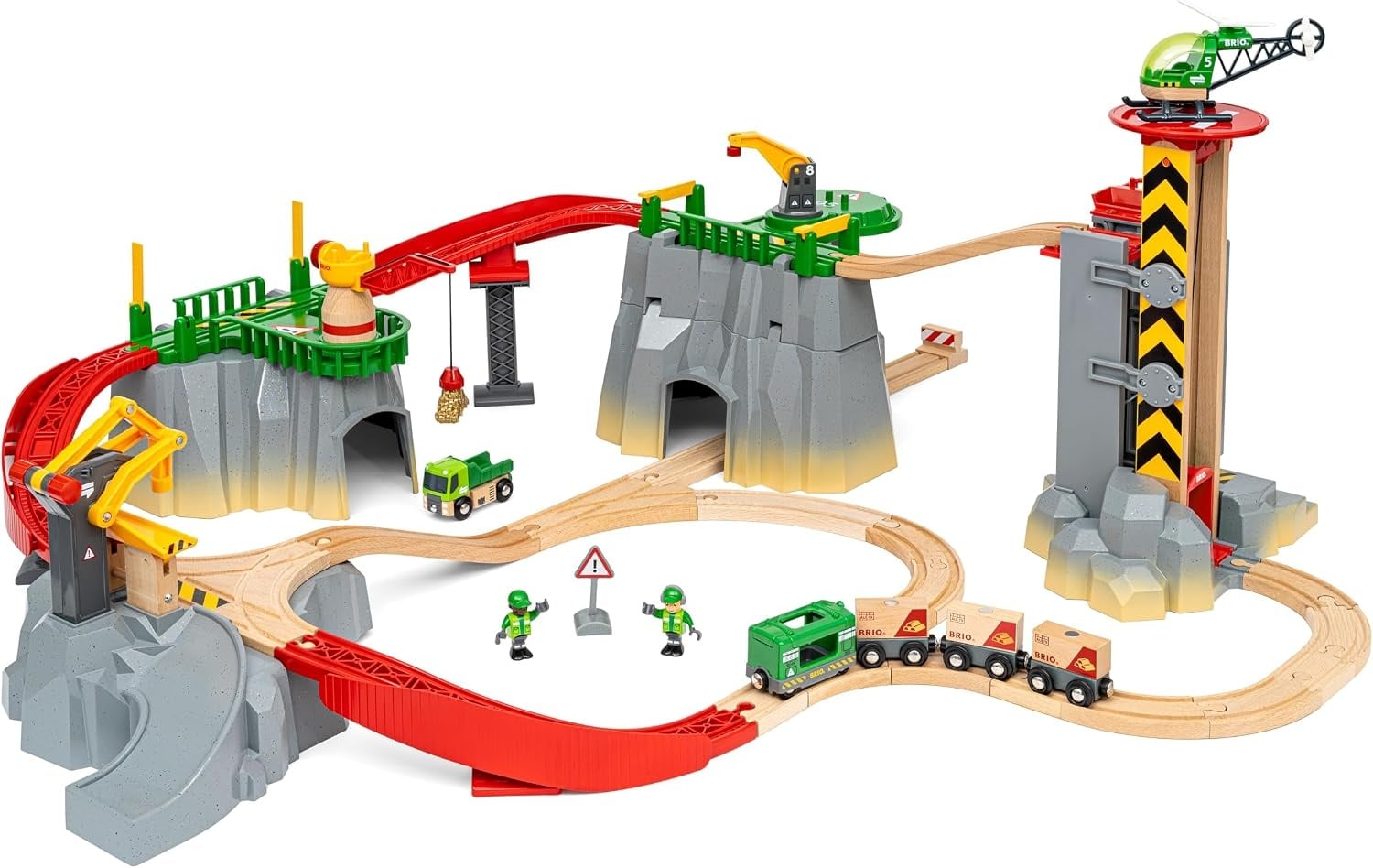 Circuit de train en bois Deluxe 49 pièces - Jusqu'à 35% de réduction