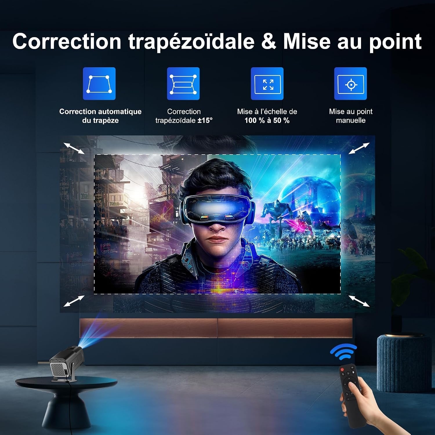 Mini Projecteur 4K Android 11 Rotatif 180° - Jusqu'à 35% de remise