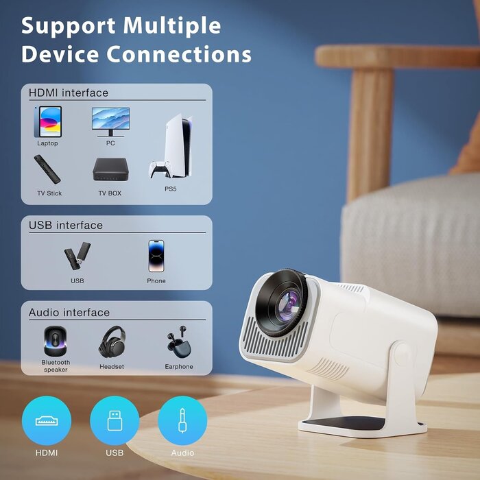 Mini Projecteur Full HD Rotatif 180° - Jusqu'à -34% sur votre Home Cinéma