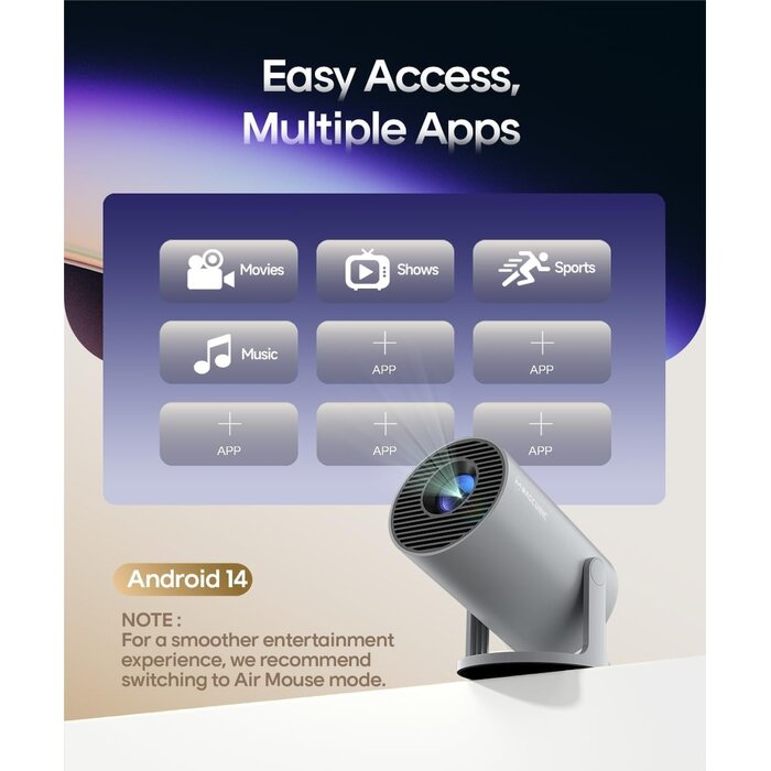 Mini projecteur portable 4K Android 11.0 - Jusqu'à 34% de réduction