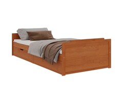 Vidaxl Cadre de lit en pin massif 90x200 cm avec tiroirs - Jusqu'à 35% de remise