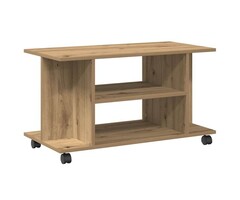 Vidaxl Meuble TV à roulettes chêne artisanal - Jusqu'à -40% sur le modèle outlet