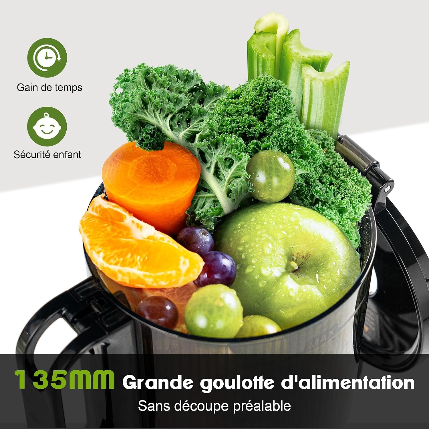 Extracteur de jus à froid 250W - Large ouverture - Jusqu'à -35%