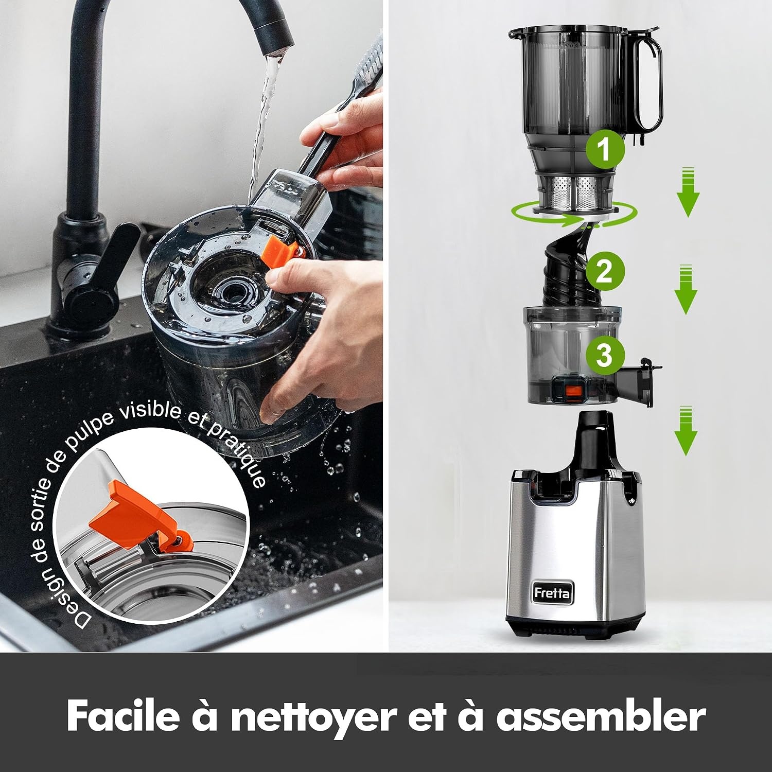 Extracteur de jus à froid 250W - Large ouverture - Jusqu'à -35%