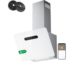 Hotte aspirante inclinée 60 cm A+++ Blanche - Jusqu'à -42% en outlet