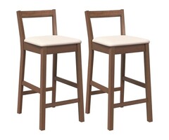 Vidaxl Lot de 2 Tabourets de Bar en Bois d'Hévéa Massif - Jusqu'à -35%