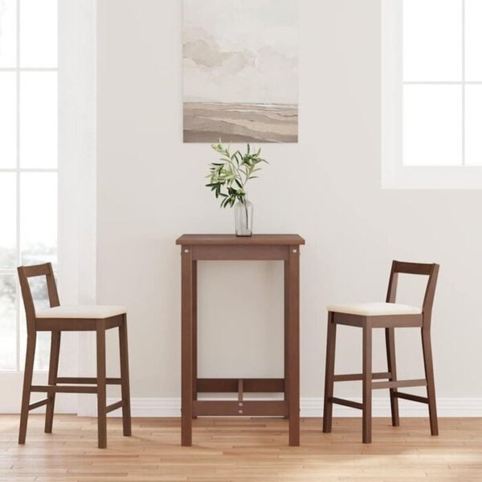 Lot de 2 Tabourets de Bar en Bois d'Hévéa Massif - Jusqu'à -35%