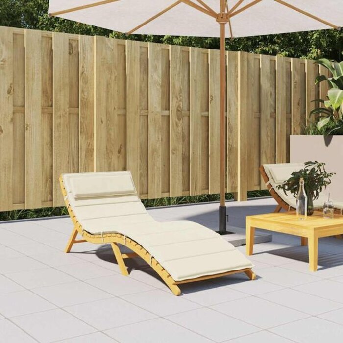 Matelas pour bain de soleil 180x60x3 cm - Crème - Jusqu'à -33%