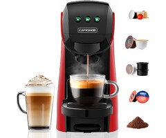 Machine à café 5-en-1 compacte 20 bars, rouge - Jusqu'à -35% en outlet