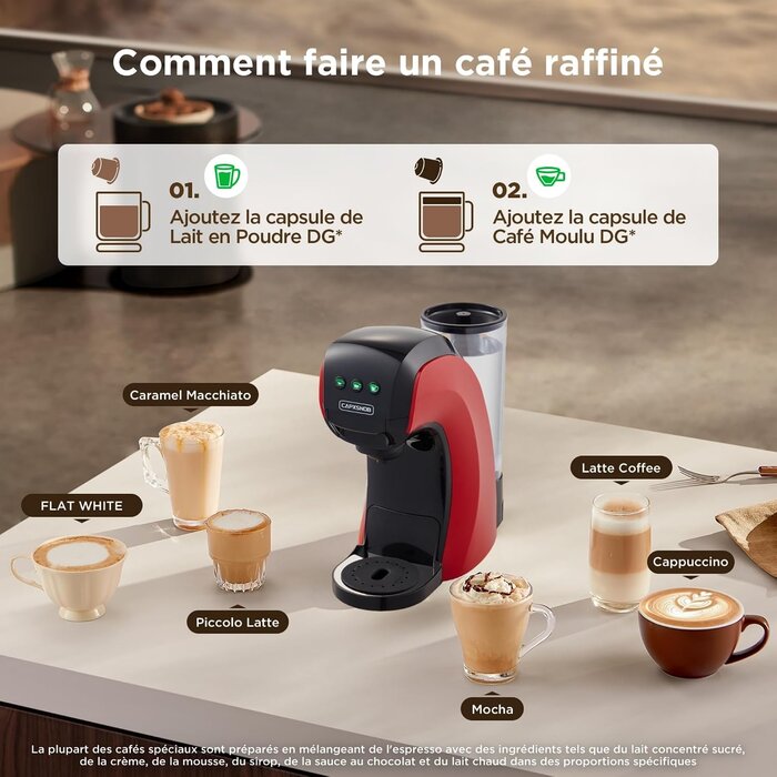 Machine à café 5-en-1 compacte 20 bars, rouge - Jusqu'à -35% en outlet