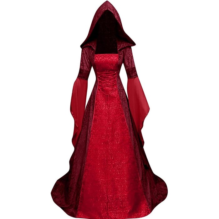 Robe médiévale à capuche rouge XXL - Jusqu'à -28% de remise