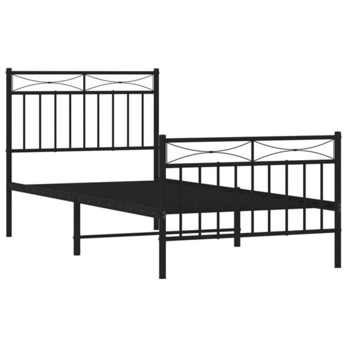 Vidaxl Cadre de lit en métal noir 90x200 cm - Jusqu'à 34% de remise