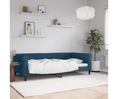 Vidaxl Canapé-lit velours bleu 100x200 cm - Jusqu'à -35%