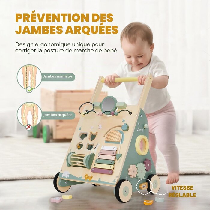 Chariot de marche 8-en-1 avec centre d'activités - Jusqu'à 29% de réduction