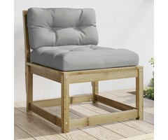 Vidaxl Banc de jardin en pin avec coussins gris - Jusqu'à 34 % de réduction